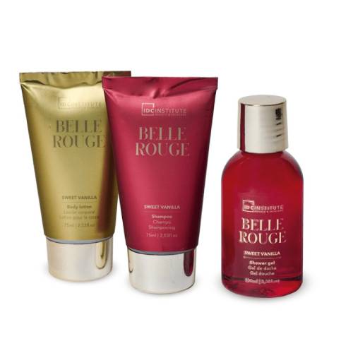 Belle-Rouge-Bag-Giftset-Sweet-Vanilla-Shower-Gel, 75ml Body Lotion & 75ml Shampoo